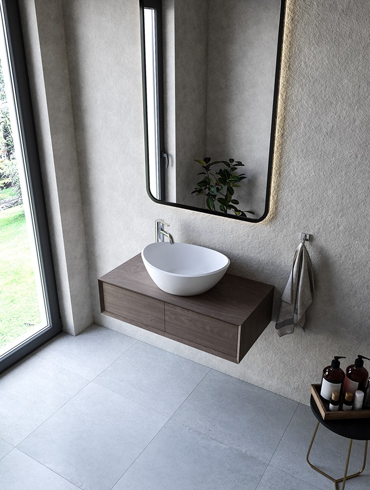 Cristalstone Separado Vidrio Tres umywalka stawiana na blat 52x39 cm biały satynowy mat VID-TRE