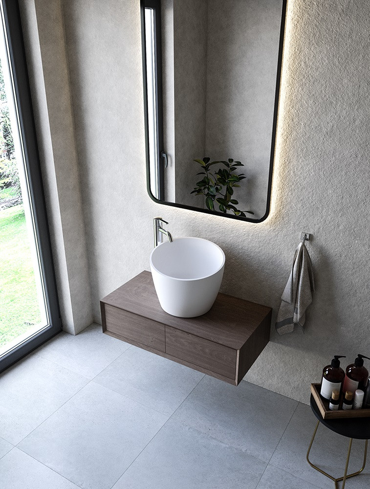 Cristalstone Separado Vidrio Uno umywalka stawiana na blat 45x35 cm biały satynowy mat VID-UNO