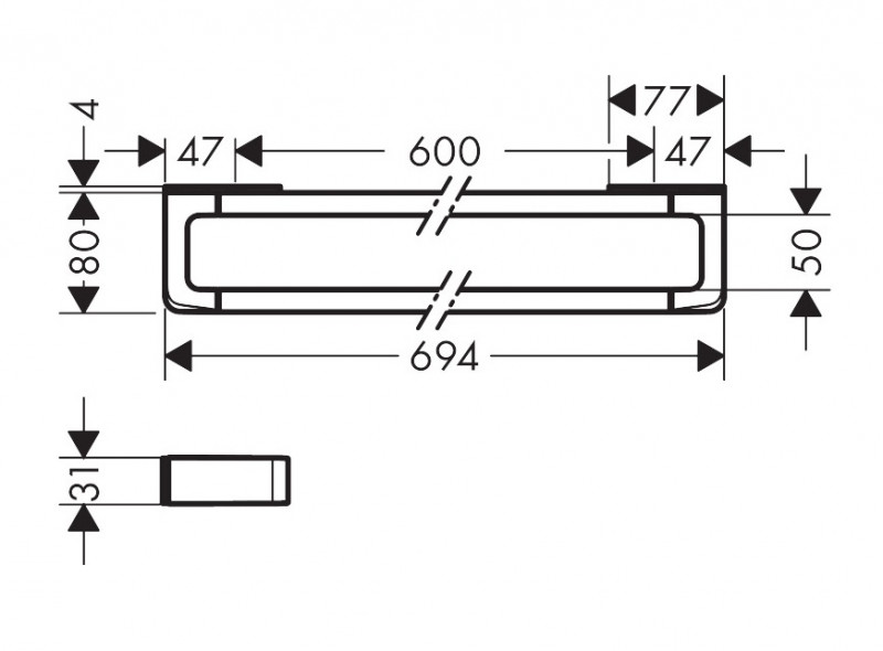 Axor Universal Softsquare wieszak na ręcznik 600 mm złoty optyczny polerowany 42832990
