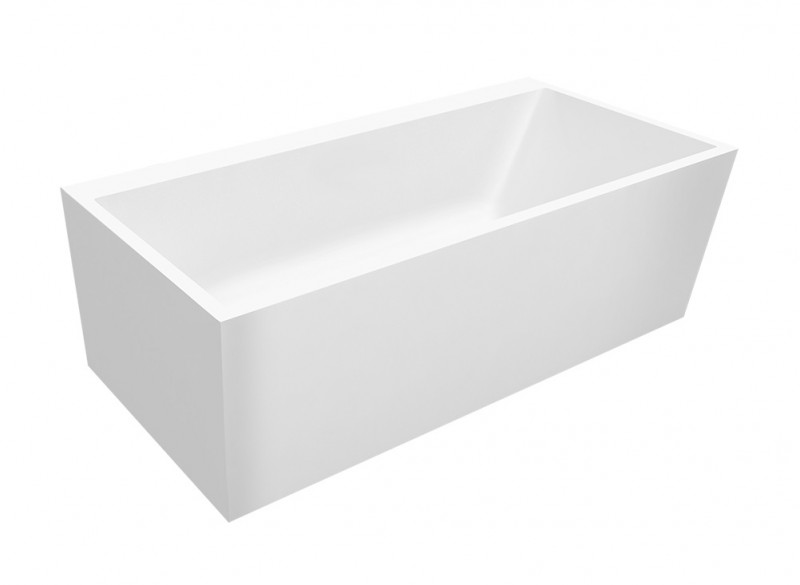 Cristalstone Linea Ideal wanna wolnostojąca z półką 170x80 cm biały matowy, satynowy mat W1700-WRT12