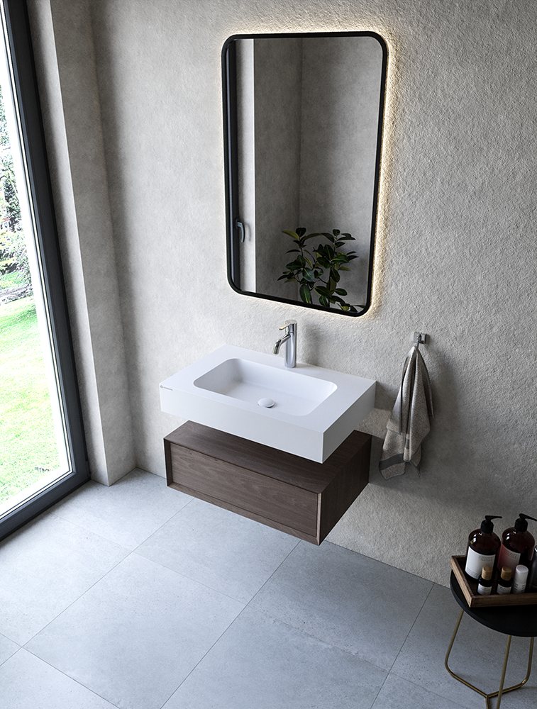 Cristalstone Linea Simpla umywalka 70x45 cm biały satynowy mat U700-MCOT