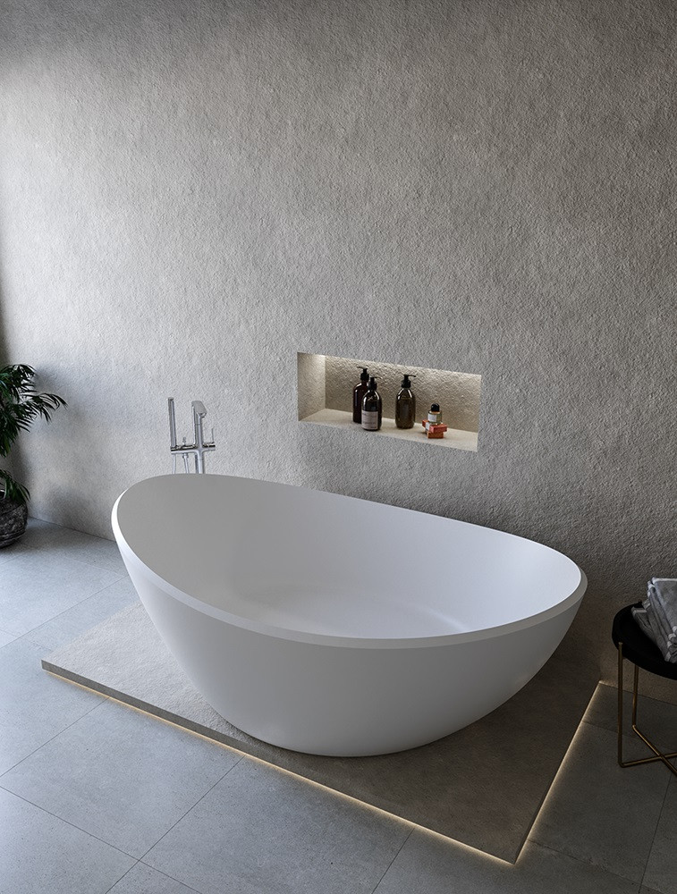 Cristalstone Separado Tres wanna wolnostojąca 170x100 cm biały matowy, satynowy mat STR1700