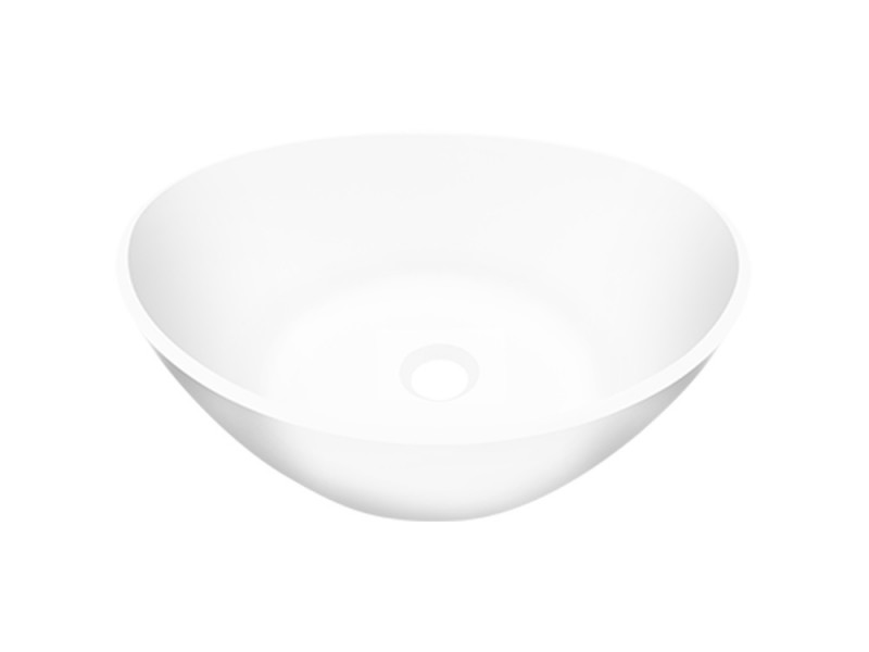 Cristalstone Separado Vidrio Tres umywalka stawiana na blat 52x39 cm biały satynowy mat VID-TRE