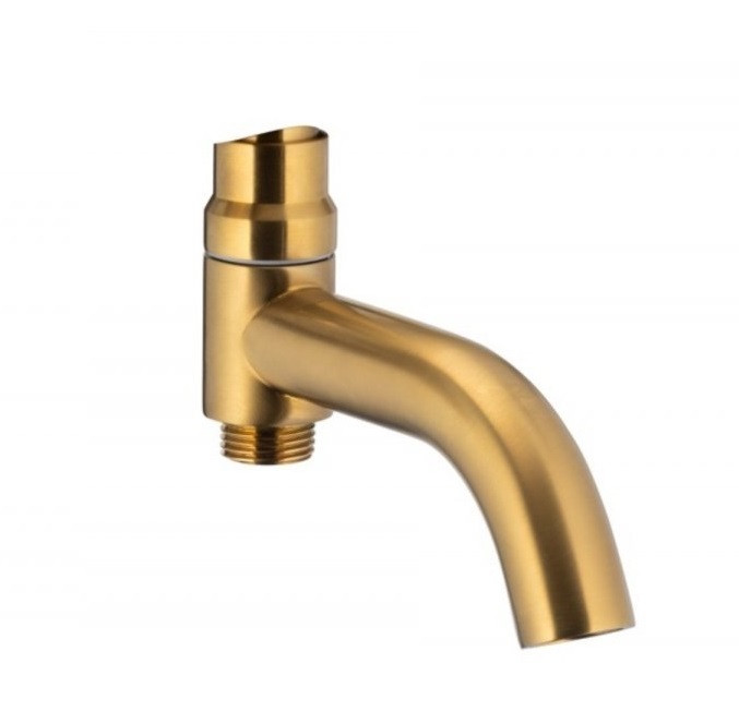 KFA Moza Brushed Gold termostatyczny zestaw prysznicowy z deszczownicą i wylewką złoty szczotkowany 5736-920-31 + 835-670-31