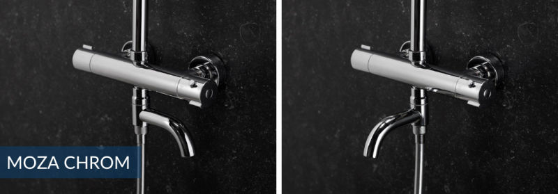 KFA Moza Brushed Gold termostatyczny zestaw prysznicowy z deszczownicą i wylewką złoty szczotkowany 5736-920-31 + 835-670-31