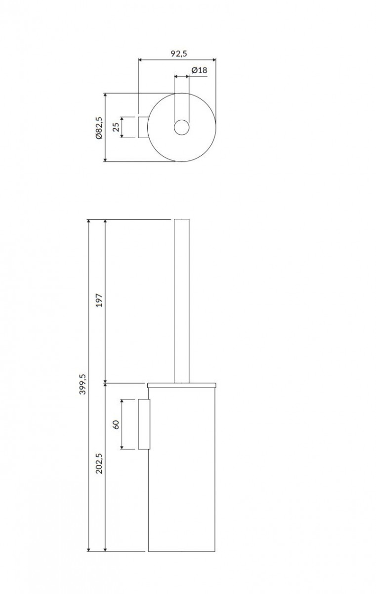 Omnires Modern Project szczotka WC wisząca miedź szczotkowana MP60621CPB