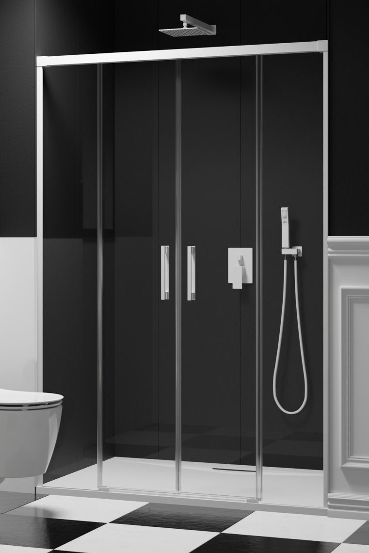 Radaway Idea White DWD drzwi wnękowe przesuwne 160 cm biały przeźroczyste Easy Clean 387126-04-01