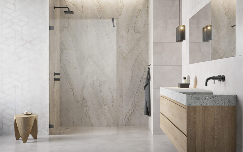 Radaway Essenza Pro Brushed GunMetal kabina typu Walk-In 50 cm gunmetal szczotkowana przeźroczyste Easy Clean 10103050-92-01