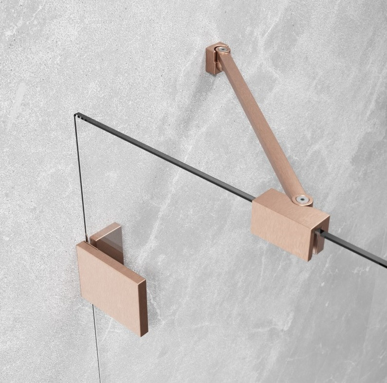 Radaway Essenza Pro Brushed Copper PDD kabina półokrągła 100Lx90R drzwi otwierane miedź szczotkowana Easy Clean 10095100-93-01L + 10095090-93-01R