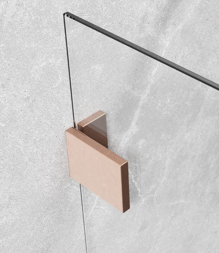 Radaway Essenza Pro Brushed Copper kabina typu Walk-In 90 cm miedź szczotkowana przeźroczyste Easy Clean 10103090-93-01