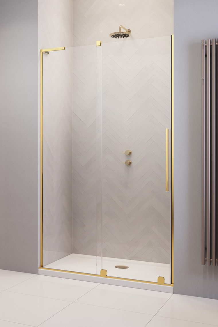 Radaway Furo SL Gold DWJ drzwi do wnęki przesuwne 120 cm lewe złoty przeźroczyste Easy Clean 10307622-09-01L + 10110580-01-01