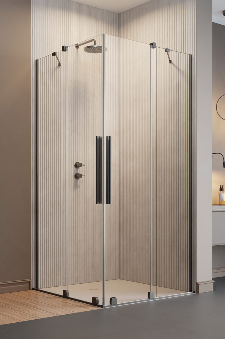 Radaway Furo Brushed GunMetal KDD 1/2 kabiny drzwi przesuwne 80 cm prawe gunmetal szczotkowany Easy Clean 10105080-92-01R