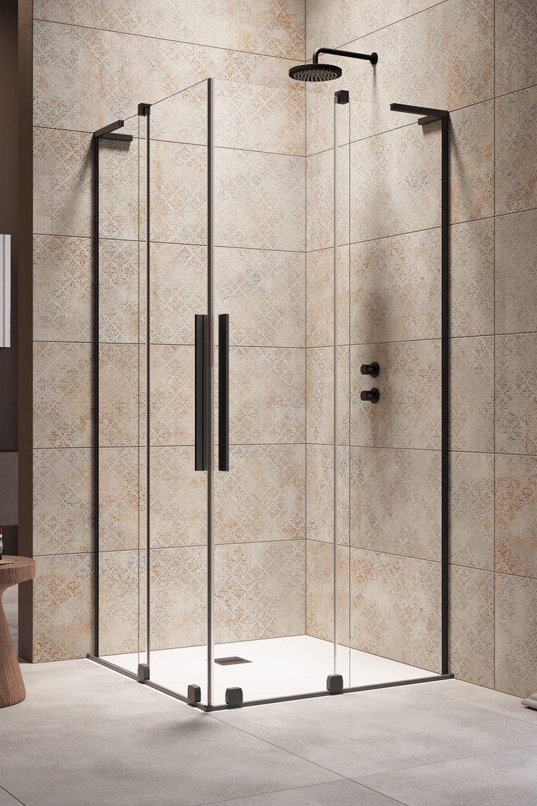 Radaway Furo SL Black KDD 1/2 kabiny drzwi przesuwne 110 cm lewe czarny Easy Clean 10305110-54-01L