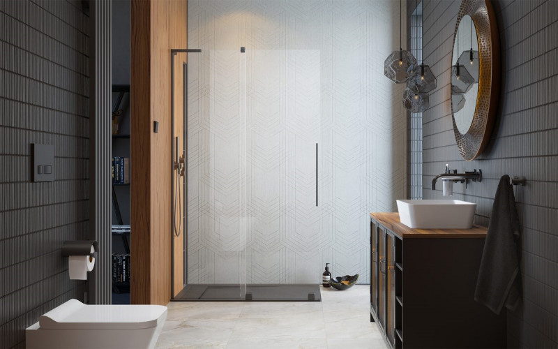 Radaway Furo SL Brushed GunMetal kabina typu Walk-In ścianka suwana 120 cm lewa gunmetal szczotkowany przeźroczyste Easy Clean 10306638-92-01L + 10110594-01-01