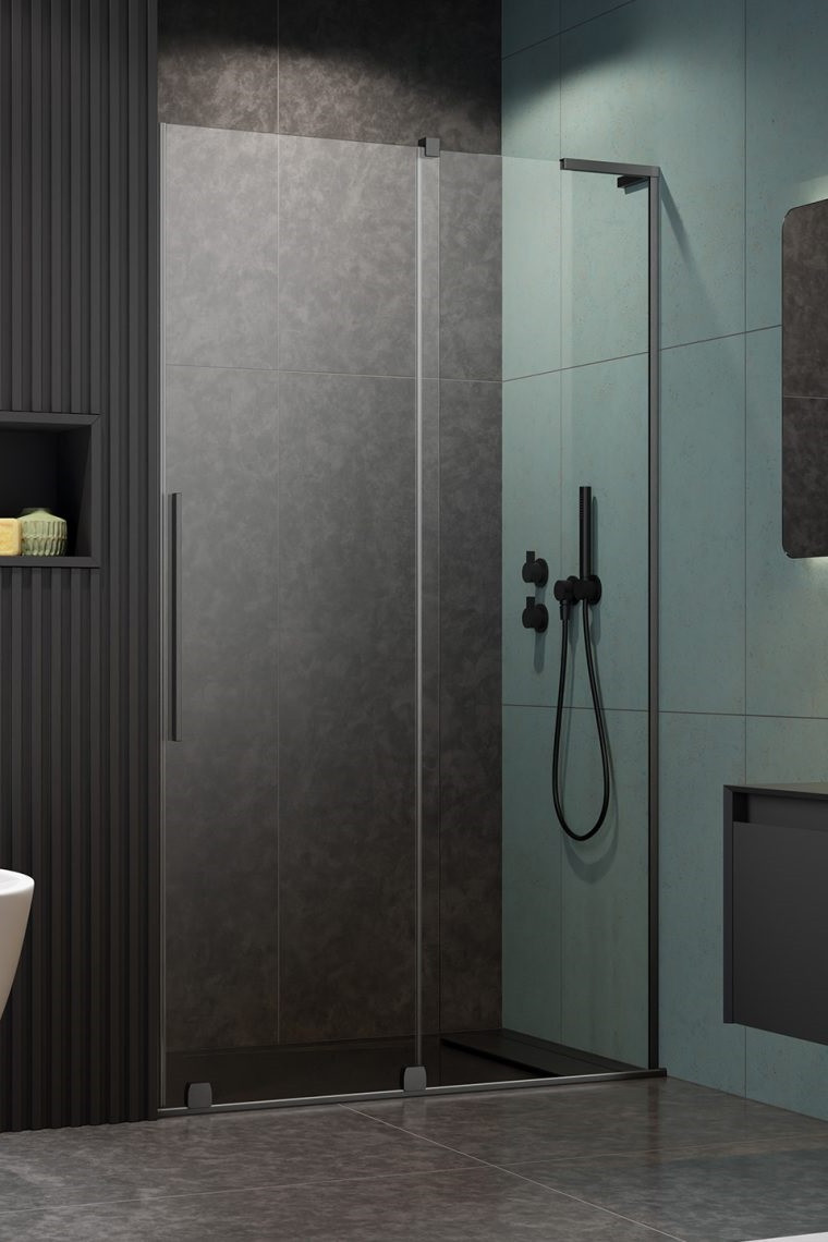 Radaway Furo SL Brushed GunMetal DWJ drzwi wnękowe przesuwne 90 cm prawe gunmetal szczotkowany przeźroczyste Easy Clean 10307472-92-01R + 10110430-01-01