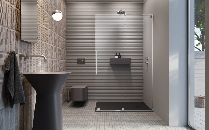 Radaway Furo SL kabina typu Walk-In ścianka suwana 110 cm prawa chrom przeźroczyste Easy Clean 10306588-01-01R + 10110544-01-01