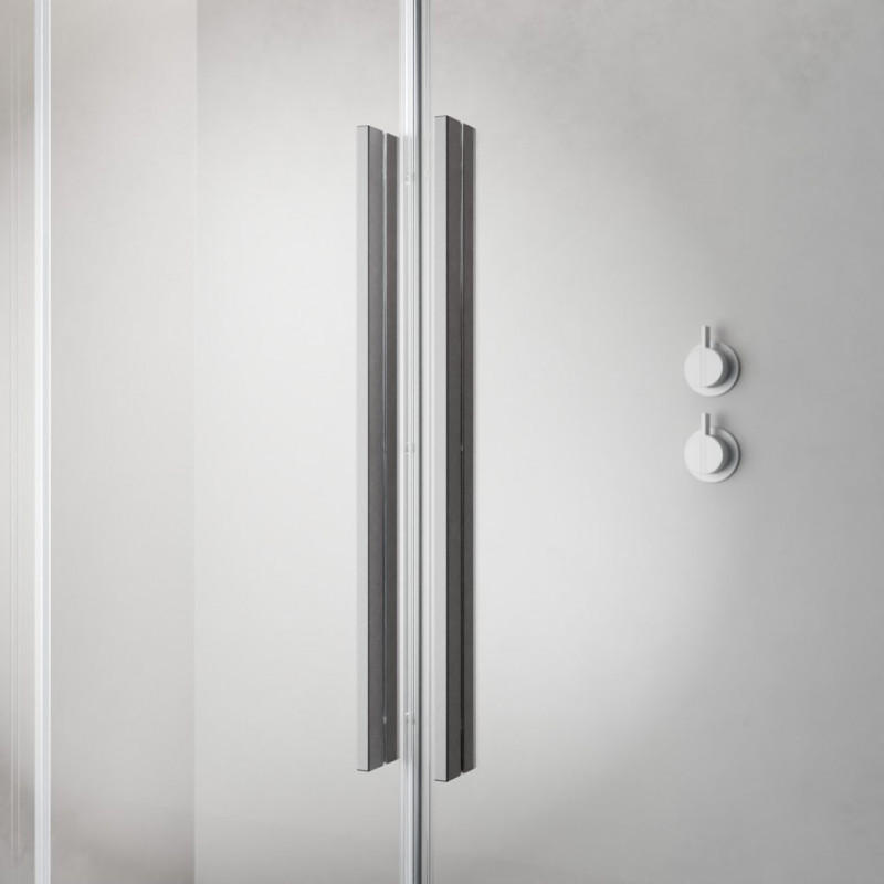 Radaway Furo SL Brushed Nickel kabina typu Walk-In ścianka suwana 120 cm lewa nikiel szczotkowany przeźroczyste Easy Clean 10306638-91-01L + 10110594-01-01