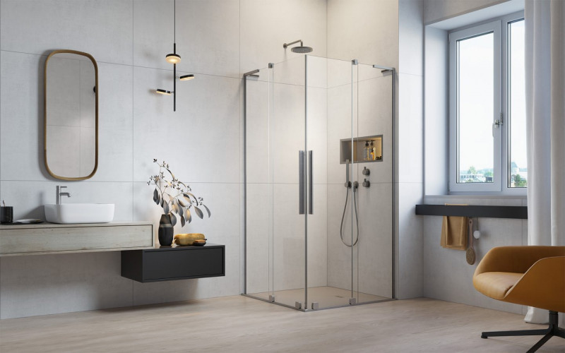 Radaway Furo SL Brushed Nickel KDD 1/2 kabiny drzwi przesuwne 90 cm prawe nikiel szczotkowany Easy Clean 10305090-91-01R