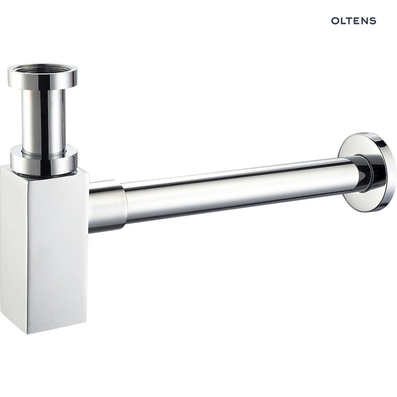 Oltens Hervik S syfon umywalkowy mosiężny kwadratowy chrom 02601100