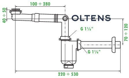 Oltens Jens syfon umywalkowy teleskopowy oszczędzający miejsce biały 02102000