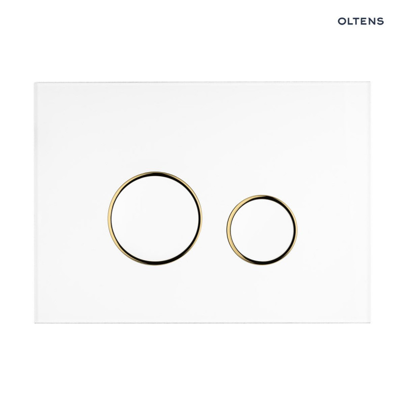 Oltens Lule przycisk spłukujący do WC biały-złoty mat-biały 57106000