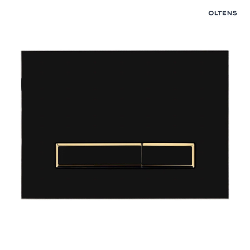 Oltens Torne przycisk spłukujący do WC czarny mat-złoty mat-czarny mat 57105300