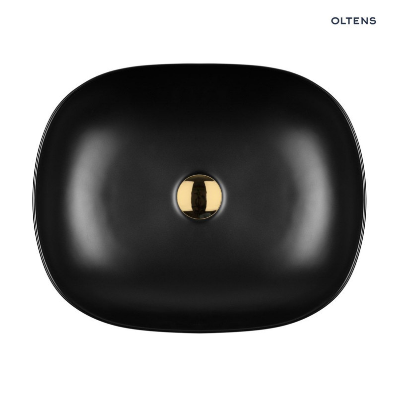 Oltens Hamnes umywalka 49x39,5 cm nablatowa czarny mat 40300300