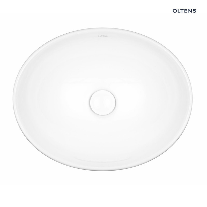 Oltens Etne umywalka 40x33 cm nablatowa owalna miska biała 40313000