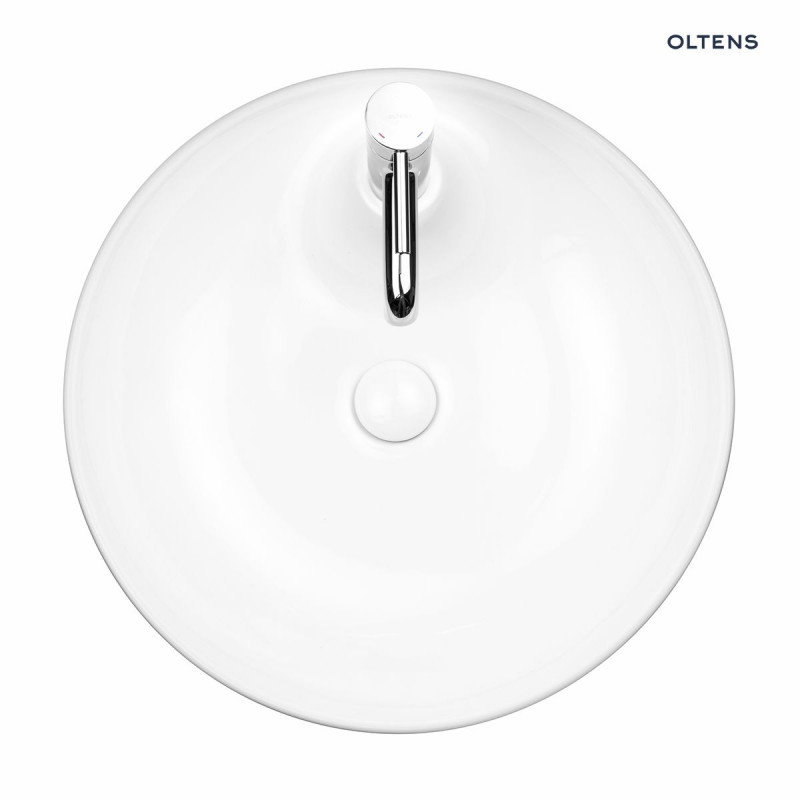 Oltens Lysake umywalka 48,5 cm nablatowa okrągła biała 41307000