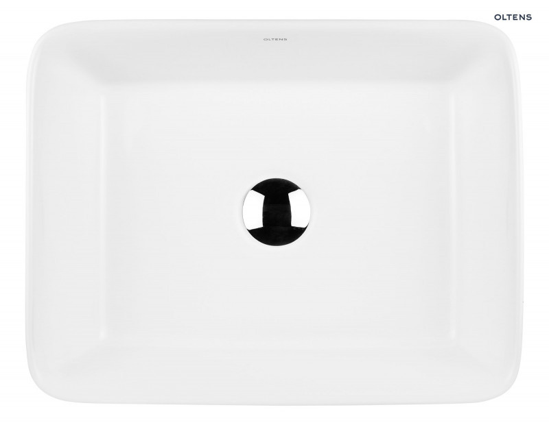Oltens Forde umywalka 48x37 cm nablatowa prostokątna biała 40314000