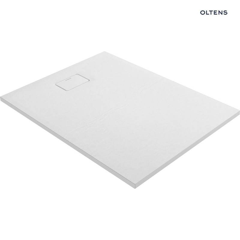 Oltens Bergytan brodzik prostokątny 120x90 cm konglomerat RockSurface biały 15104000