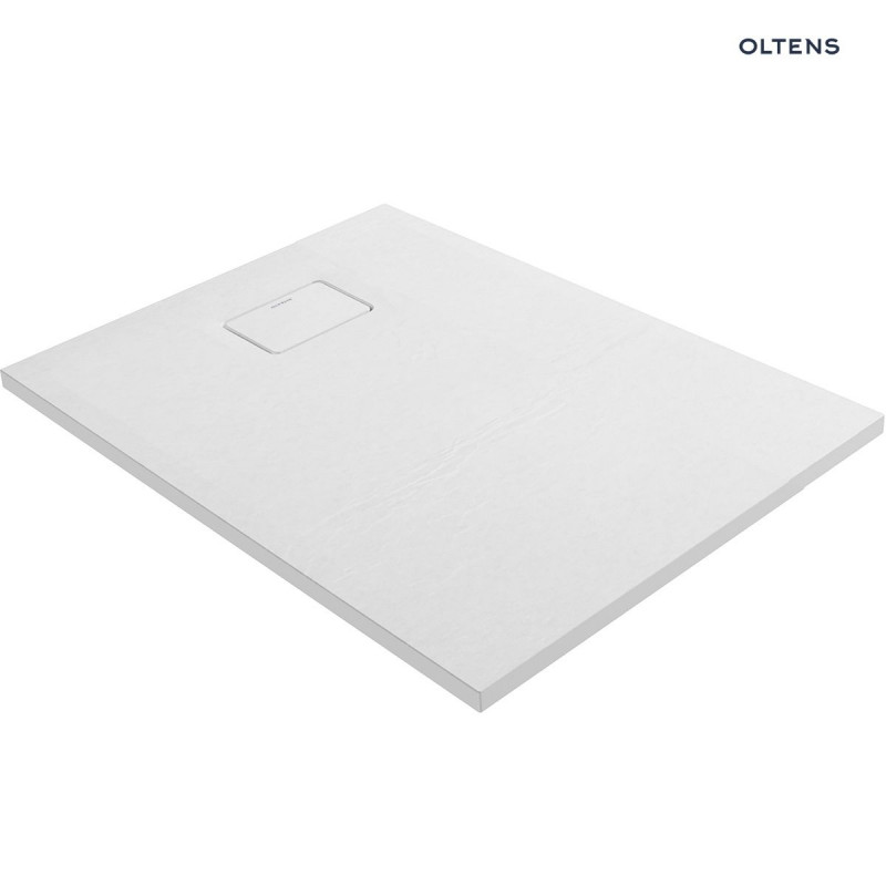 Oltens Bergytan brodzik prostokątny 100x80 cm konglomerat RockSurface biały 15100000