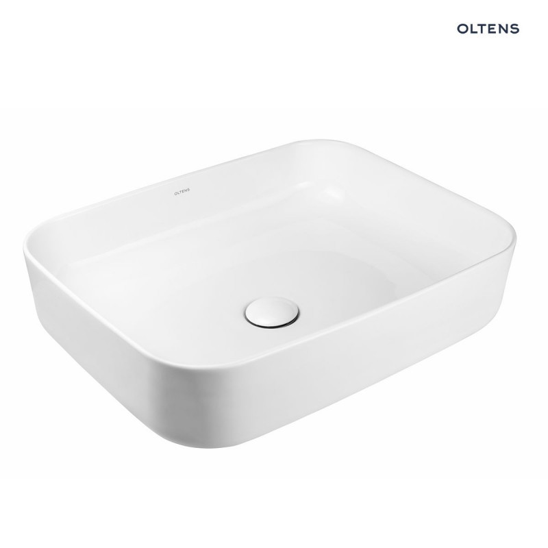 Oltens Hadsel umywalka 50x40 cm nablatowa kwadratowa biała 40308000