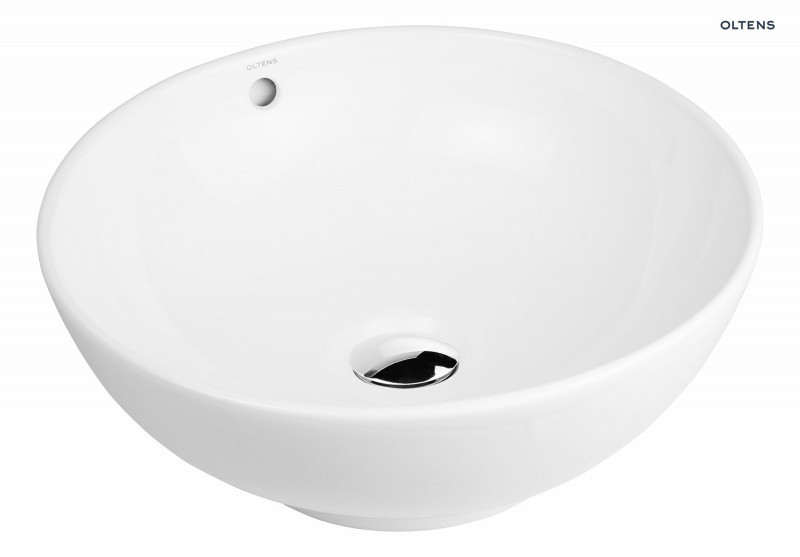 Oltens Fana umywalka 42 cm nablatowa okrągła biała 40312000