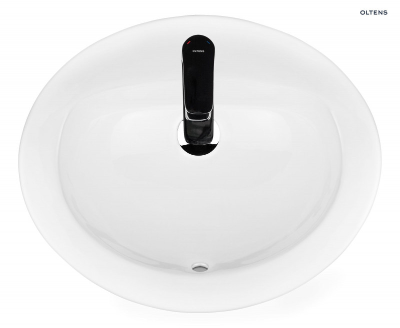 Oltens Kjos umywalka 52x43 cm wpuszczana w blat owalna biała 41200000