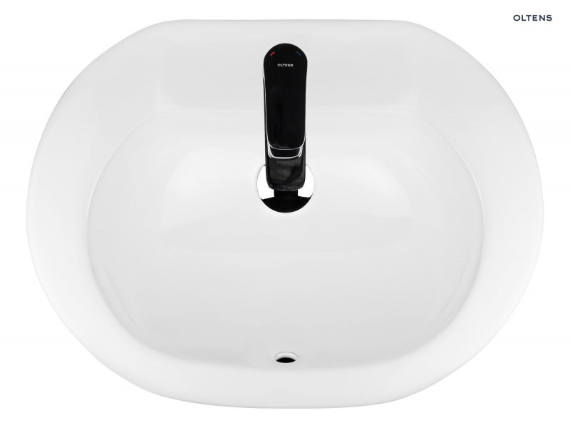 Oltens Asta umywalka 55x42 cm wpuszczana w blat owalna biała 41202000