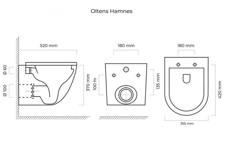 Oltens Hamnes muszla WC wisząca PureRim biała 42013000