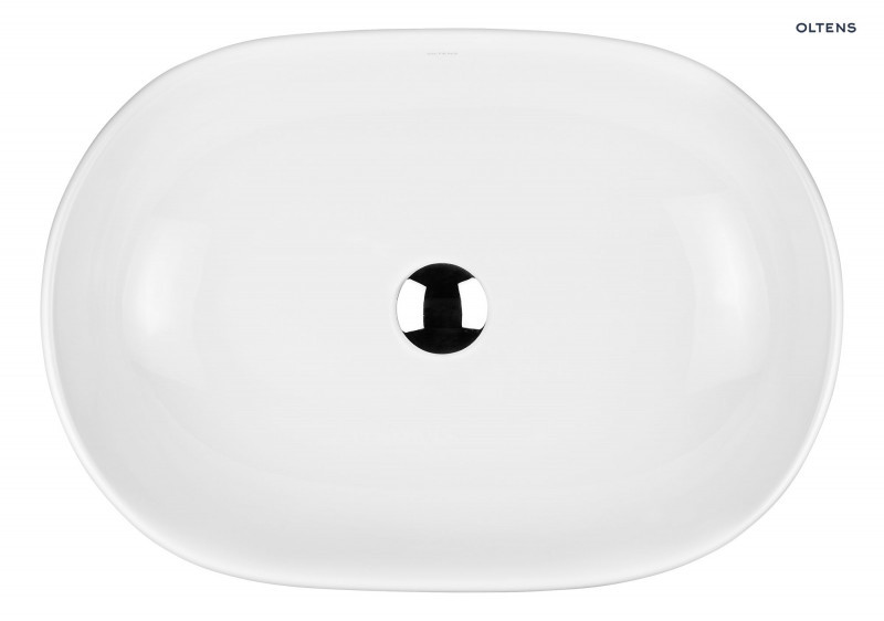 Oltens Hamnes umywalka 60x42 cm nablatowa owalna biała 40315000