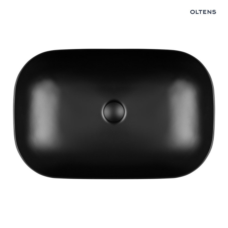 Oltens Hamnes umywalka 61x40 cm nablatowa czarny mat 40302300