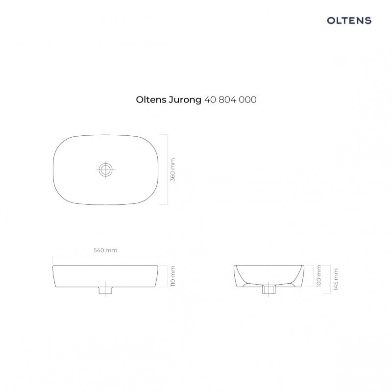 Oltens Jurong umywalka 54x36 cm nablatowa biała 40304000