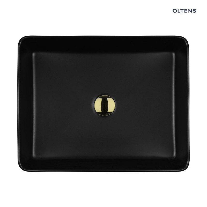 Oltens Forde umywalka 51x40,5 cm nablatowa prostokątna czarny mat 40303300