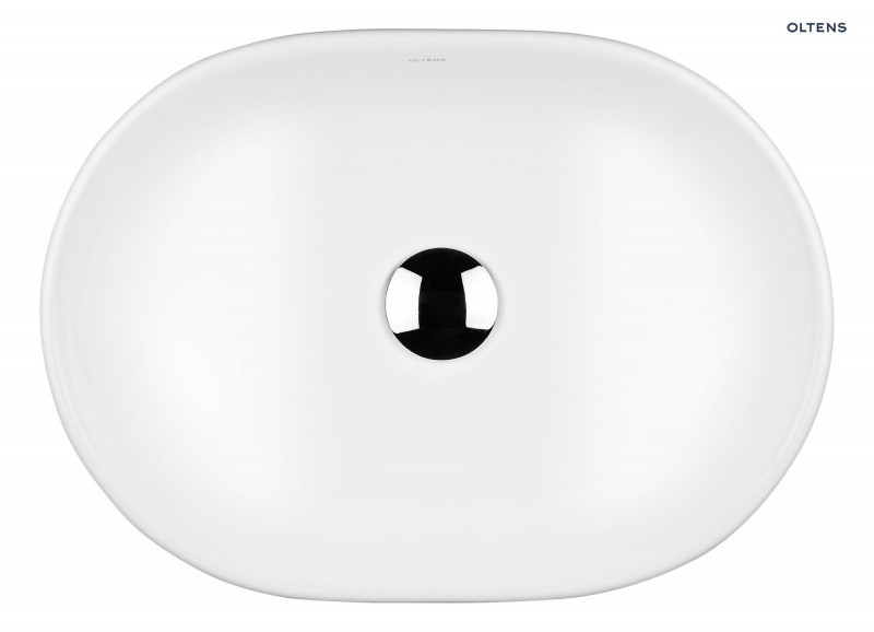 Oltens Hamnes umywalka 48x34 cm nablatowa owalna biała 40309000