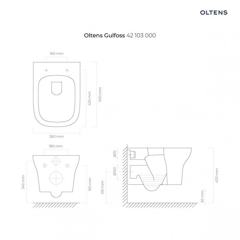 Oltens Gulfoss bidet wiszący biały 46003000