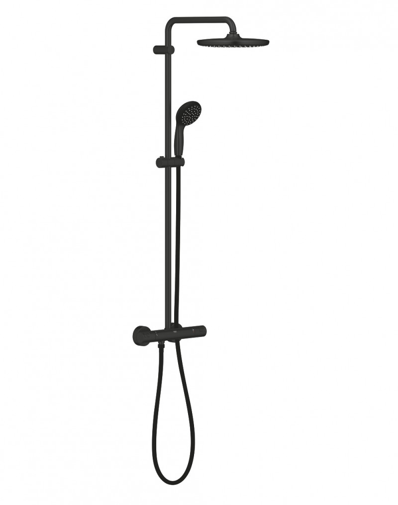 Grohe Vitalio Start 250 zestaw prysznicowy termostatyczny z deszczownicą czarny matowy 266772430