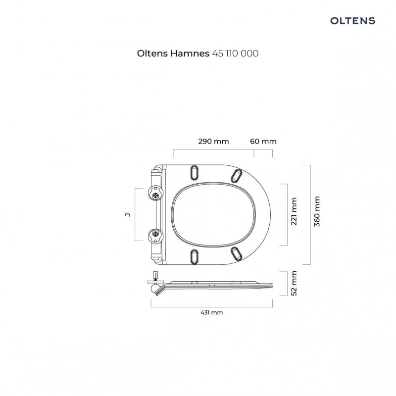 Oltens Hamnes deska sedesowa wolnoopadająca duroplast Slim biała 45110000