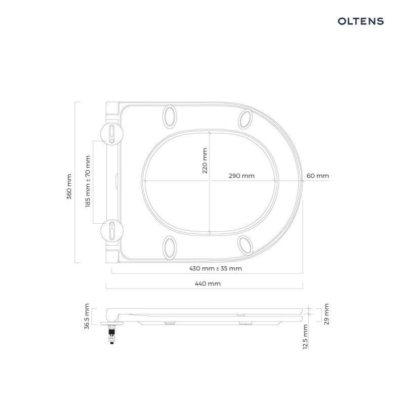 Oltens Holsted deska sedesowa wolnoopadająca duroplast biała 45112000