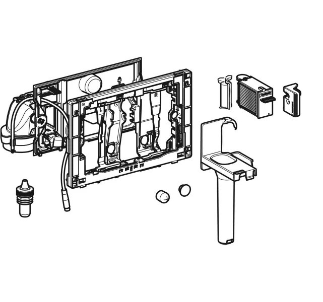 Geberit DuoFresh moduł z automatycznym uruchamianiem i pojemnikiem na kostki do spłuczek Sigma 12 cm antracyt 115.050.BZ.2