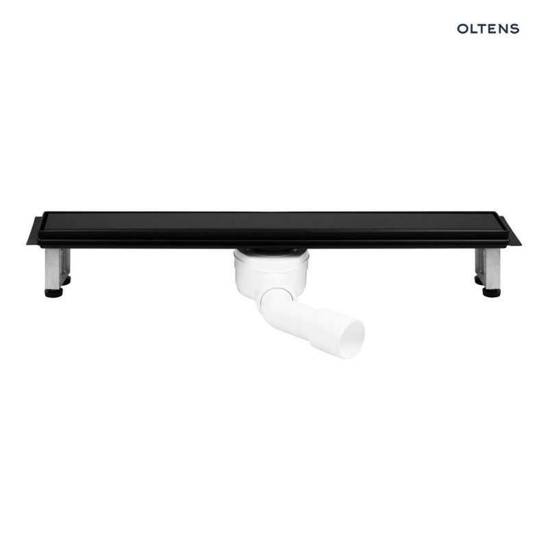 Oltens Langan 70 uniwersalny 2w1 odpływ prysznicowy liniowy 70 cm z kołnierzem czarny mat 30006300