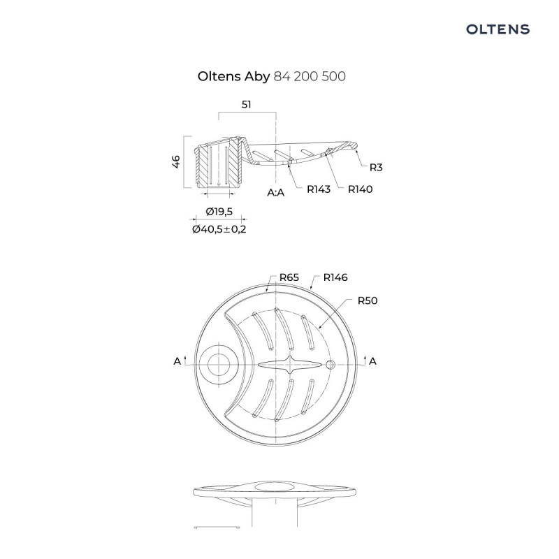 Oltens Driva EasyClick Alling 60 zestaw prysznicowy z drążkiem z mydelniczką złoty połysk 36004080