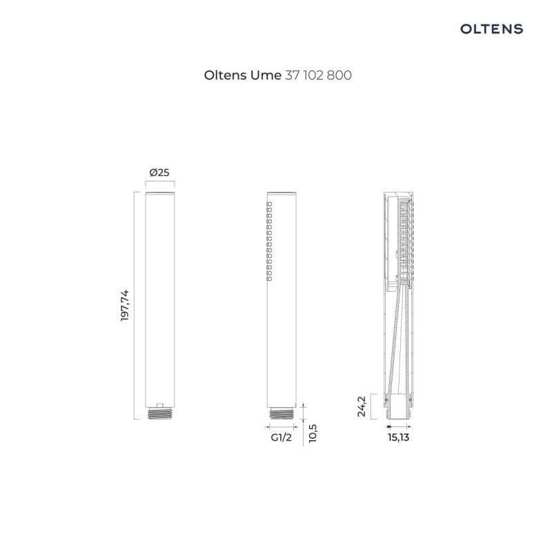 Oltens Ume Alling 60 zestaw prysznicowy z drążkiem złoty połysk 36002800